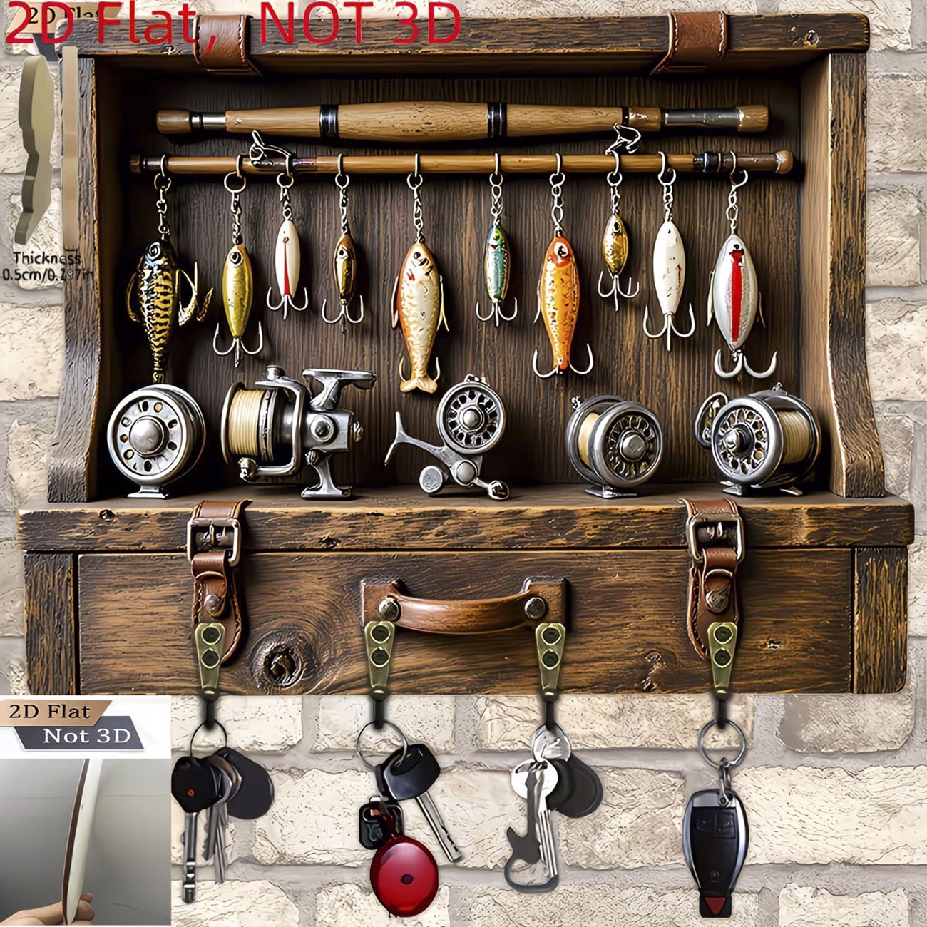 Vintage Fishing Lure Key Hange - Fishing Rod Combo 评论和价格